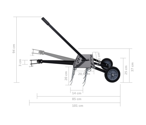 Escarificador para cortacésped ride-on 100 cm