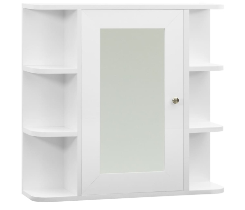 Armario de baño con espejo blanco 66x17x63 cm MDF