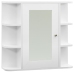 Armario de baño con espejo blanco 66x17x63 cm MDF