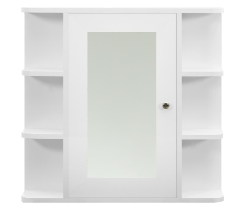 Armario de baño con espejo blanco 66x17x63 cm MDF