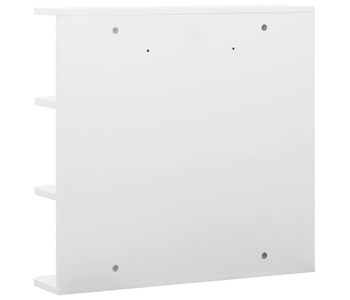 Armario de baño con espejo blanco 66x17x63 cm MDF