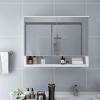 Armario de baño con espejo MDF blanco 80x15x60 cm