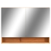 Mueble de baño con espejo LED MDF roble 80x15x60 cm