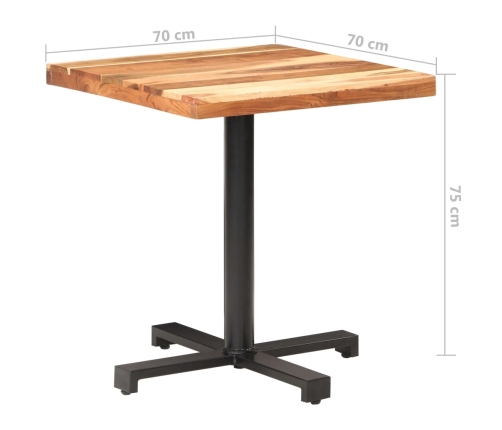 Mesa de bistró cuadrada madera de acacia maciza 70x70x75 cm