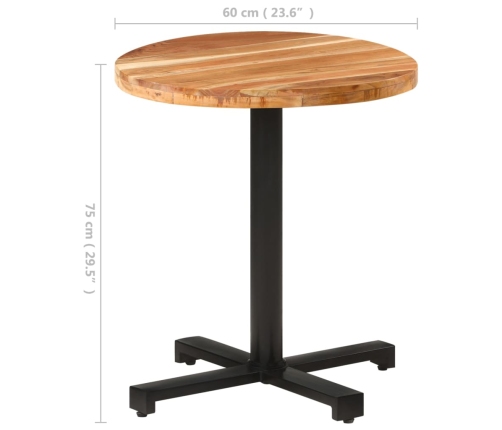 Mesa de bistró redonda madera maciza de mango Ø70x75 cm