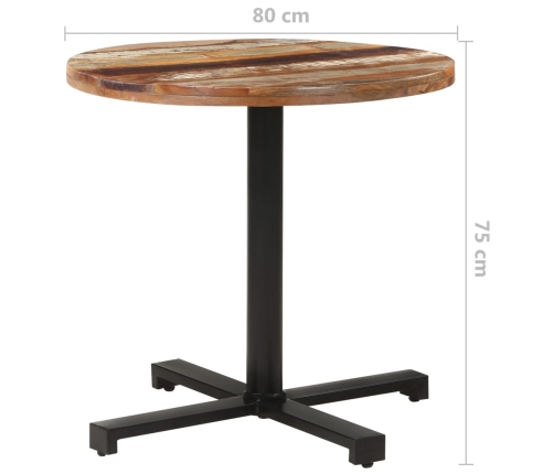 Mesa de bistró redonda madera maciza reciclada Ø80x75 cm