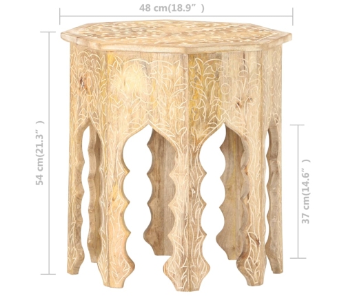 Mesa auxiliar de madera maciza de mango Ø48 cm