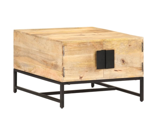 Mesa de centro madera maciza de mango 67x67x45 cm