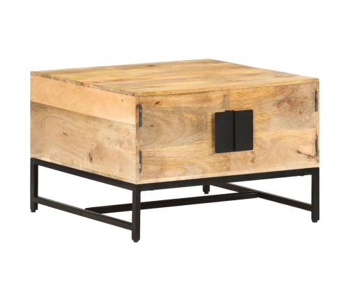 Mesa de centro madera maciza de mango 67x67x45 cm