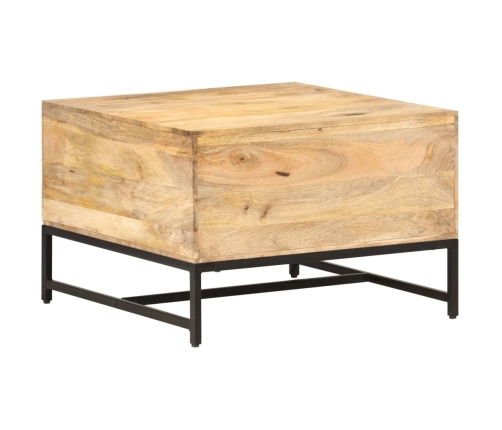 Mesa de centro madera maciza de mango 67x67x45 cm