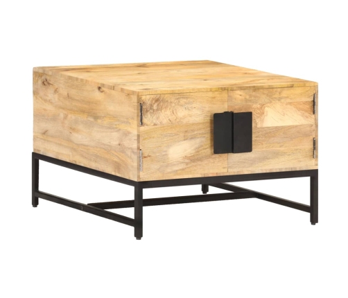 Mesa de centro madera maciza de mango 67x67x45 cm