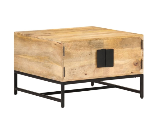 Mesa de centro madera maciza de mango 67x67x45 cm