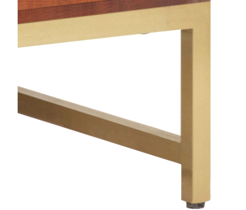 Mesa de centro madera maciza de acacia marrón miel 67x67x45 cm