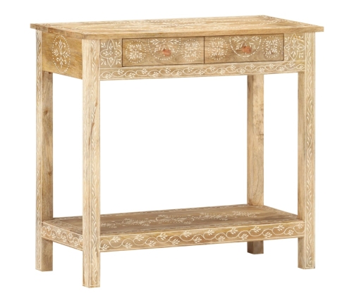 Mesa consola de madera maciza de mango 80x35x74 cm