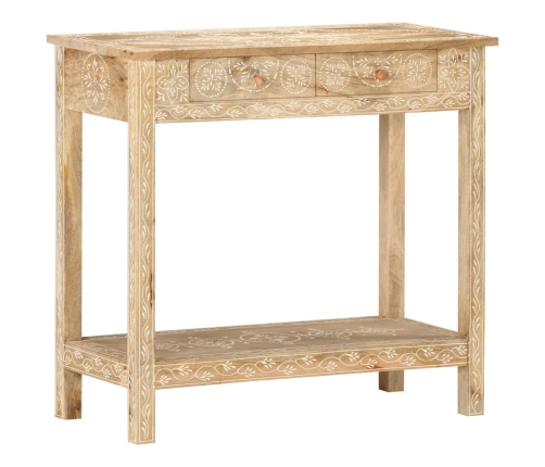 Mesa consola de madera maciza de mango 80x35x74 cm