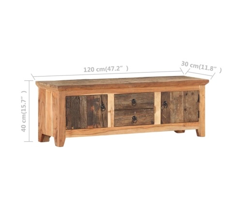 Mueble para TV madera de acacia y madera reciclada 120x30x40 cm