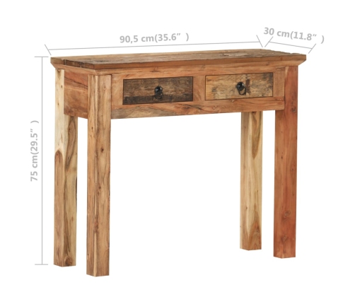 Mesa consola madera de acacia y madera reciclada 90,5x30x75cm