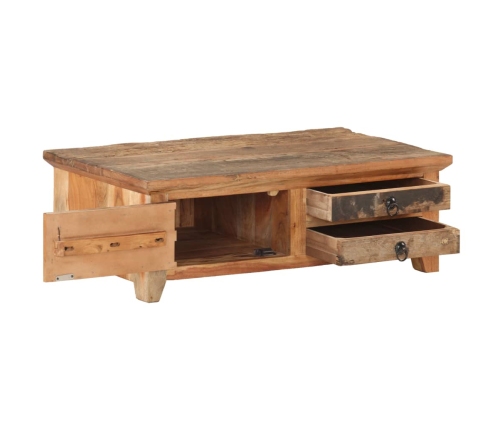 vidaXL Mesa de centro de madera maciza reciclada 90x50x31 cm