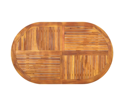 Mesa de jardín de madera maciza de acacia 150x90x75 cm