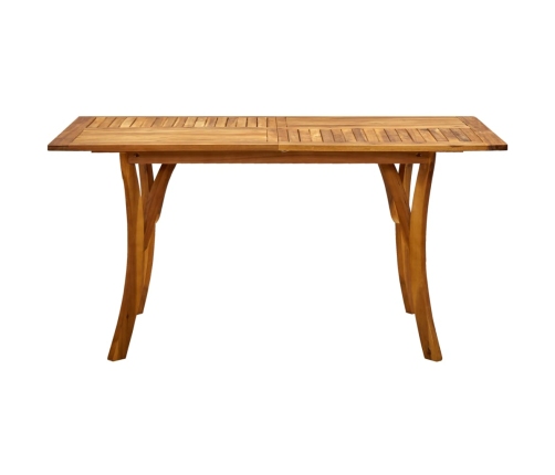 Mesa de jardín de madera maciza de acacia 150x90x75 cm