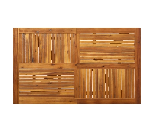 Mesa de jardín de madera maciza de acacia 150x90x75 cm