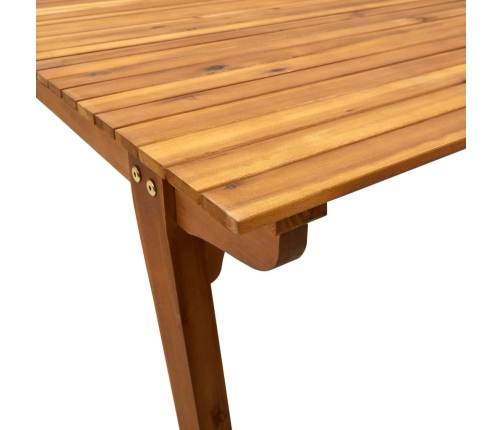 vidaXL Mesa de jardín de madera maciza de acacia 201,5x100x75 cm