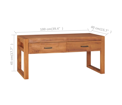 Mueble de TV de madera de teca 100x40x45 cm