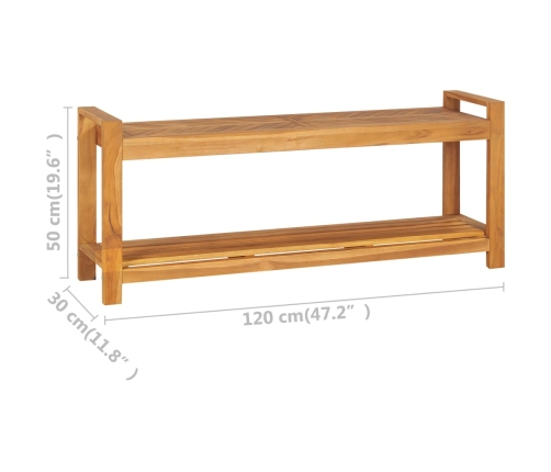 Banco de madera maciza de teca 120 cm