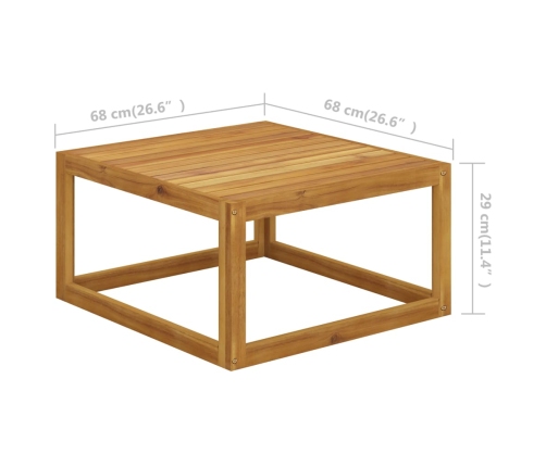 Set de sofá de jardín 2 pzas con cojín madera maciza de acacia