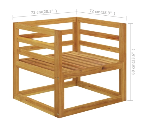 Silla de jardín y cojines color crema madera maciza de acacia