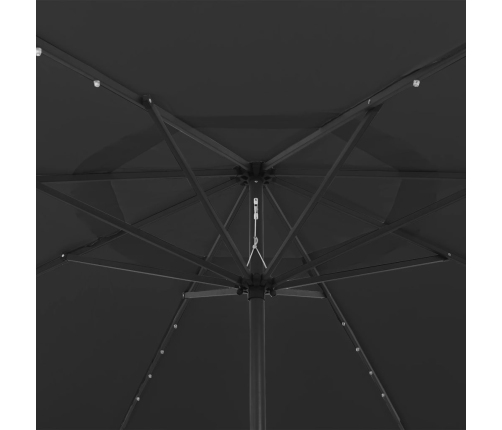 Sombrilla de jardín con luces LED negro 400 cm