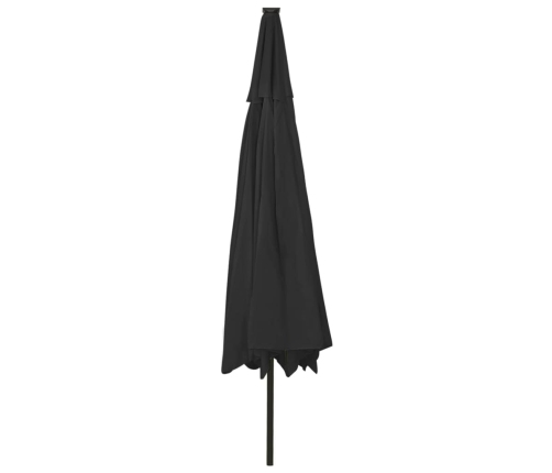 Sombrilla de jardín con luces LED negro 400 cm