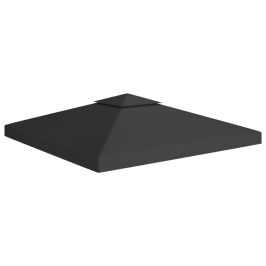 Cubierta superior de cenador 2 niveles negro 310 g/m² 3x3 m