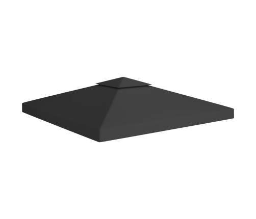 Cubierta superior de cenador 2 niveles negro 310 g/m² 3x3 m