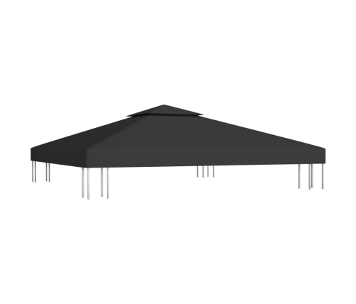 Cubierta superior de cenador 2 niveles negro 310 g/m² 3x3 m