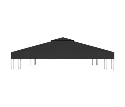 Cubierta superior de cenador 2 niveles negro 310 g/m² 3x3 m