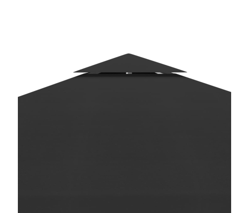 Cubierta superior de cenador 2 niveles negro 310 g/m² 3x3 m