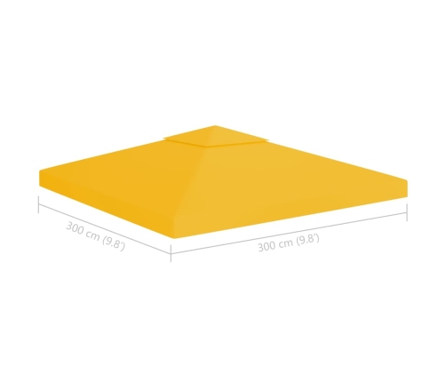 Toldo de cenador 2 niveles 310 g/m² 3x3 m amarillo