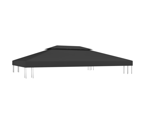 Toldo de cenador 2 niveles 310 g/m² 4x3 m negro