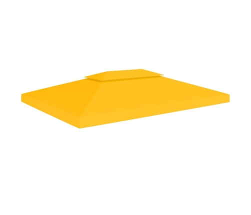 Toldo de cenador 2 niveles 310 g/m² 4x3 m amarillo
