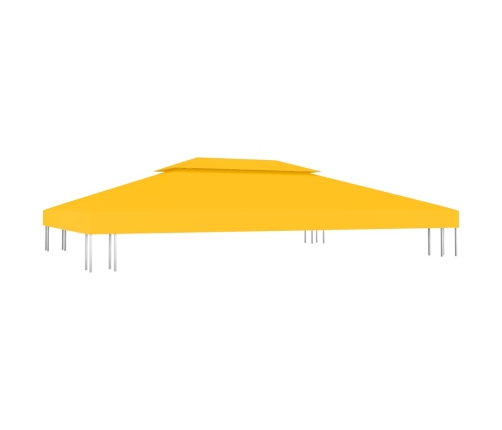Toldo de cenador 2 niveles 310 g/m² 4x3 m amarillo