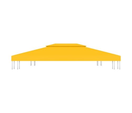 Toldo de cenador 2 niveles 310 g/m² 4x3 m amarillo