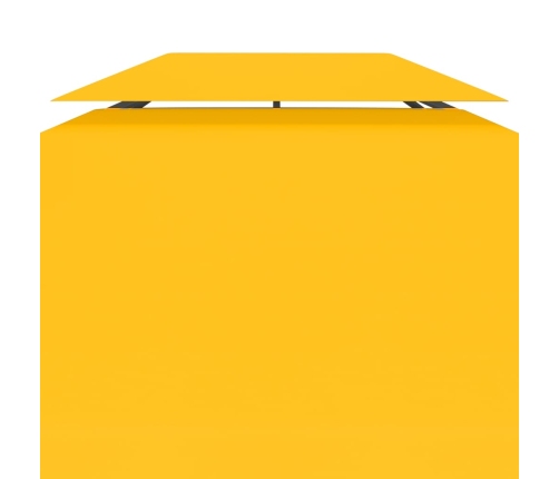 Toldo de cenador 2 niveles 310 g/m² 4x3 m amarillo