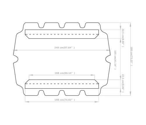 Dosel de repuesto columpio de jardín negro 188/168x145/110 cm