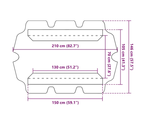 Dosel de repuesto columpio de jardín marrón 150/130x105/70 cm