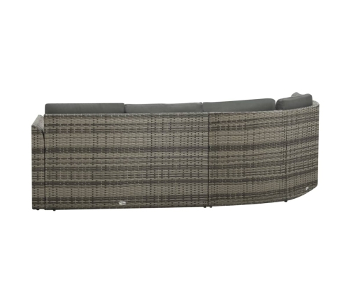 Set de muebles de jardín 4 pzas y cojines ratán sintético gris