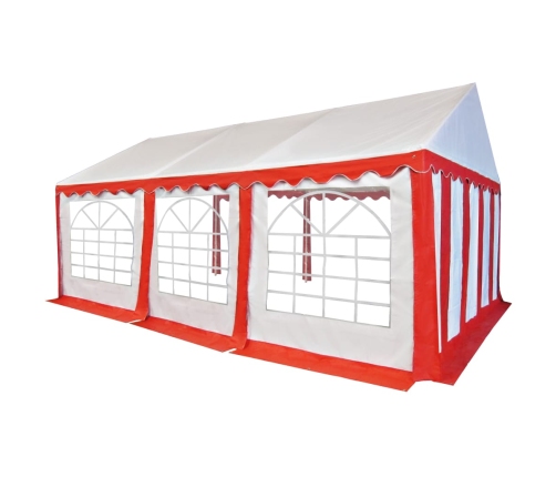 Carpa de jardín de PVC rojo y blanco 4x6 m