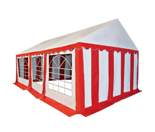 Carpa de jardín de PVC rojo y blanco 4x6 m