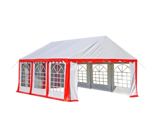 Carpa de jardín de PVC rojo y blanco 4x6 m