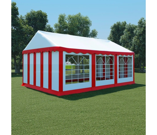 Carpa de jardín de PVC rojo y blanco 4x6 m